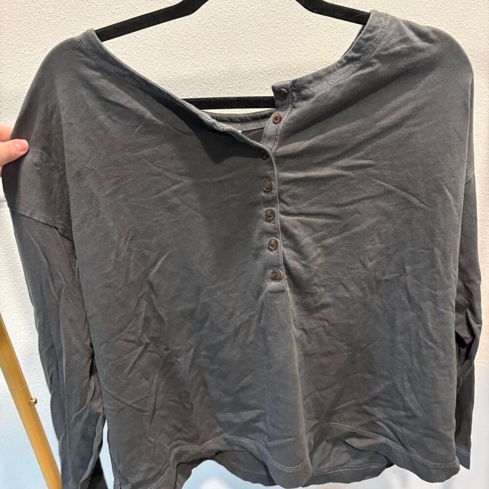Old-navy Women's Grey and Blue Shirt